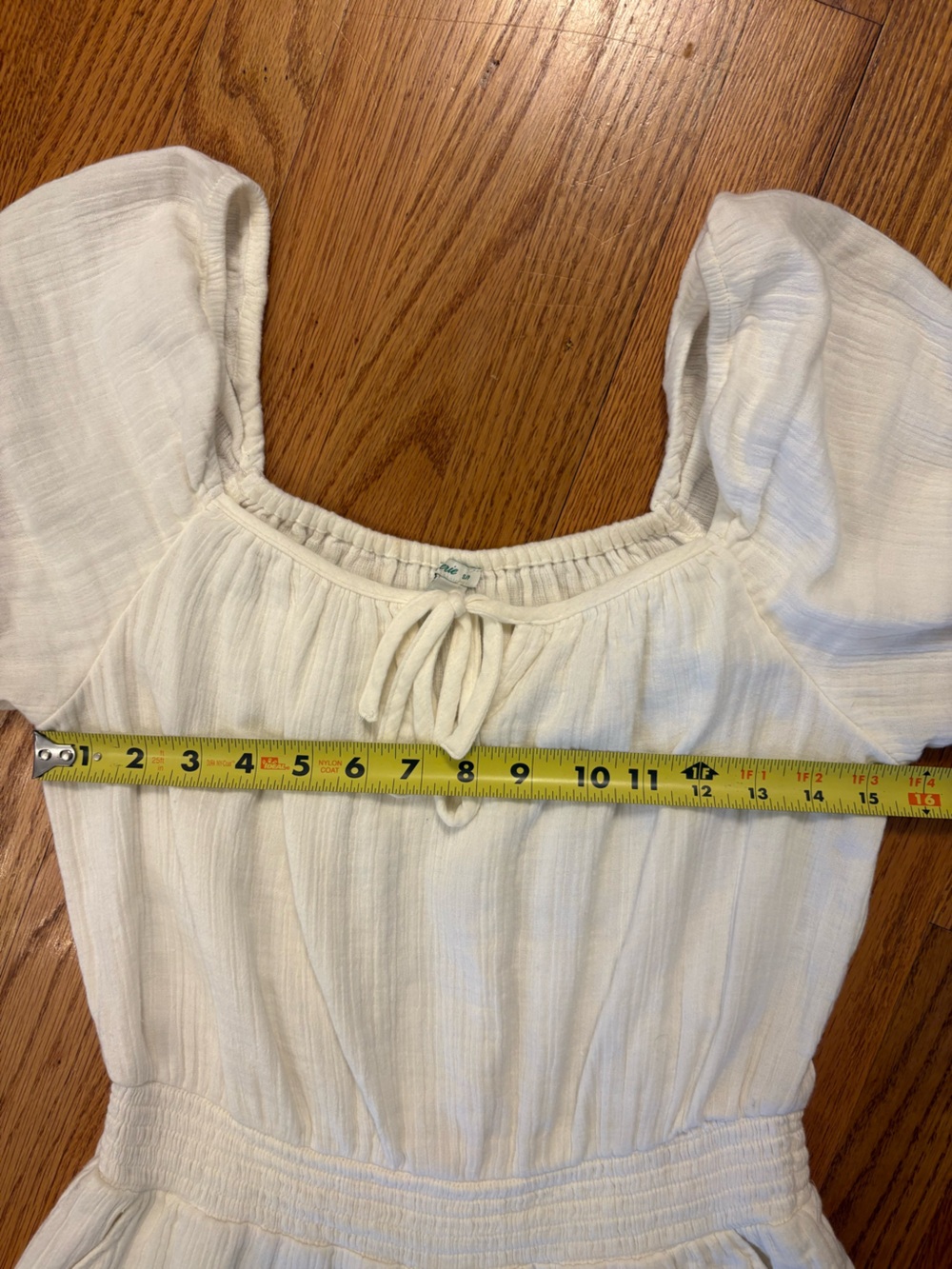 Aerie White 100% Cotton Gauze Romper Puff Sleeve Cottagecore Beach Size Small - Picture 8 of 10